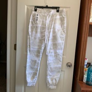 VIP jeans green white camouflage NWT adjustable waist hem